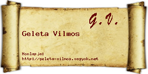 Geleta Vilmos névjegykártya